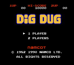 Dig Dug Title Screen